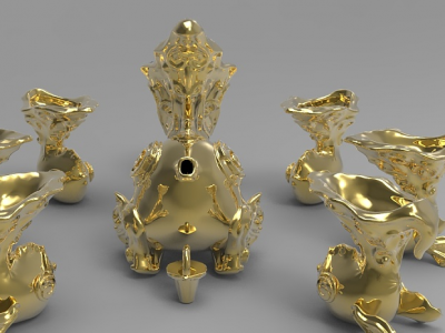 各自奇思妙想制作的3D茶具