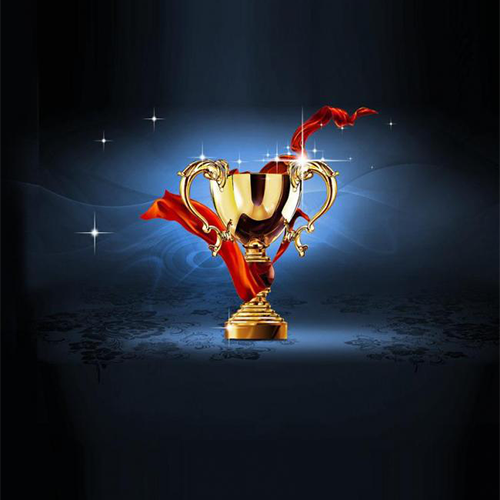 金光闪耀的奖杯模型，喷漆电镀的奖杯模型