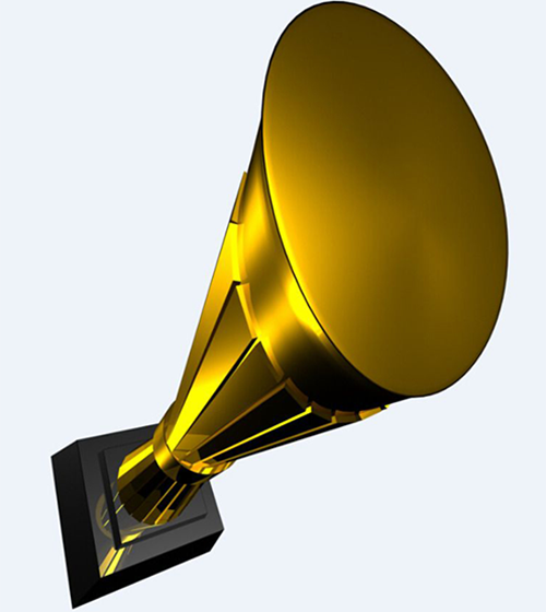 金色的奖杯，3D打印奖杯制作