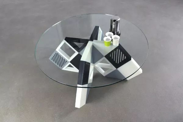 黑白搭配的简约风格，不同的茶桌，3D打印