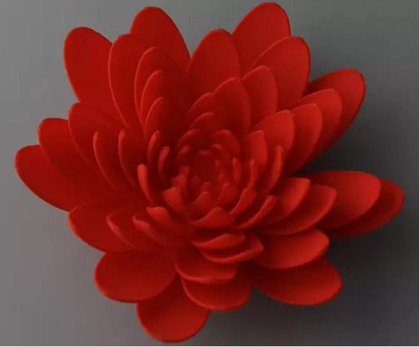 3D打印的花朵装饰品，红色的花朵模型打印
