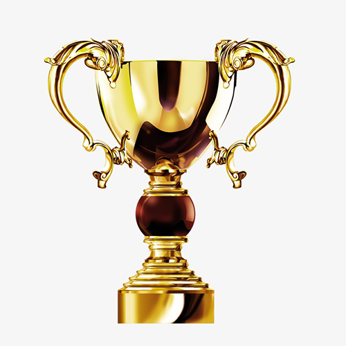 充斥眼帘的耀眼金光，3D打印的奖杯